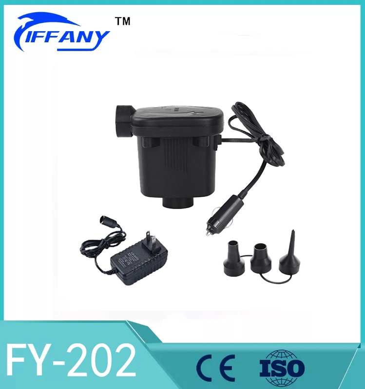 FC CE RoHS Two Way 12V Auto Portable Electric Air Pump 3 Nozzles Meets Different Inflatable Boat/Beds/Mattresses