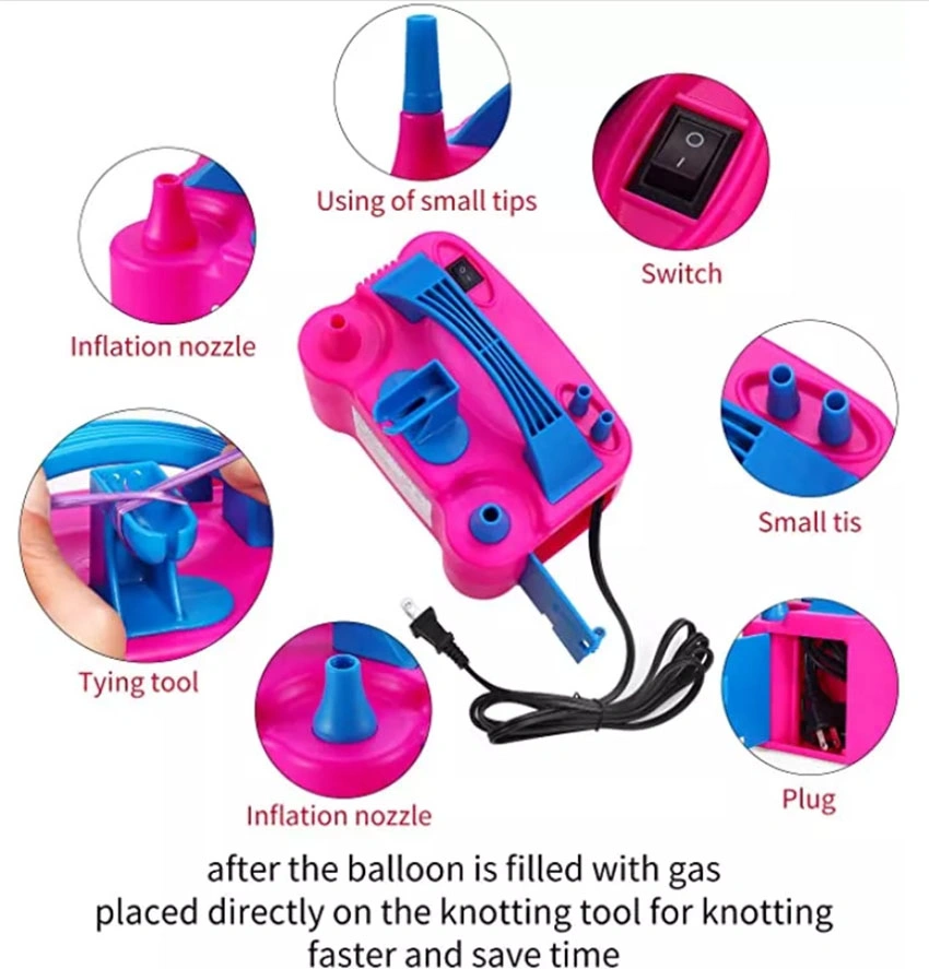 Commercial Small Mini balloon Air Blower Inflator Plastic Manual Balloon Hand Pump Automatic Machine Electric Globos Pump